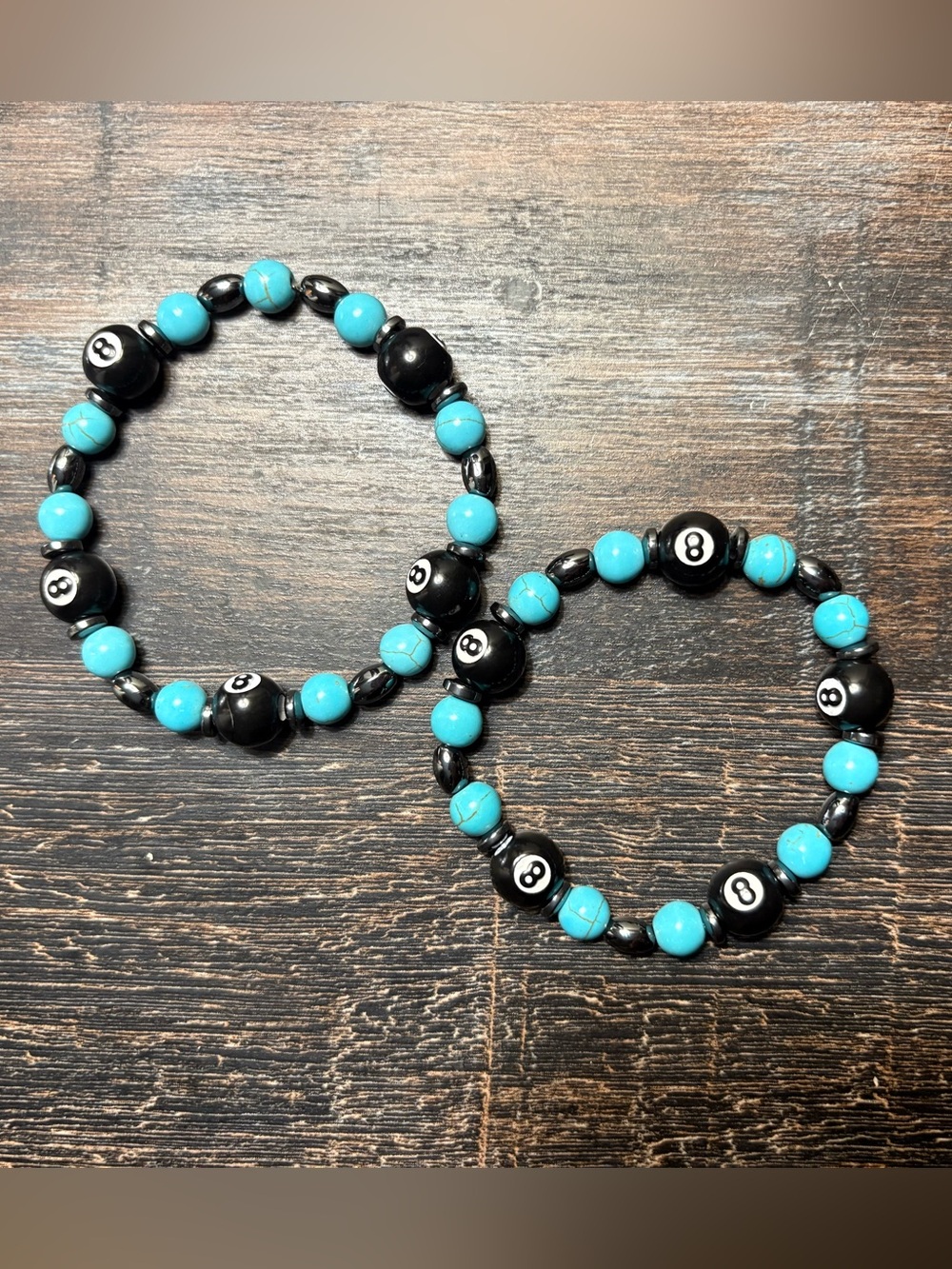 8ball Western Beaded Stretch Bracelets